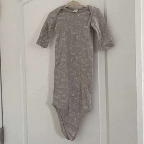Grey nordstrom newborn knotted baby sleeper gown - Picture 5 of 5